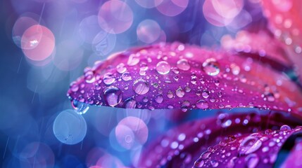 Wall Mural - A purple flower with raindrops on it