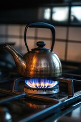 Poster - Tea Kettle on Gas Burner