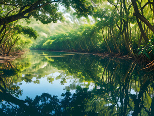 Wall Mural - reflection in water