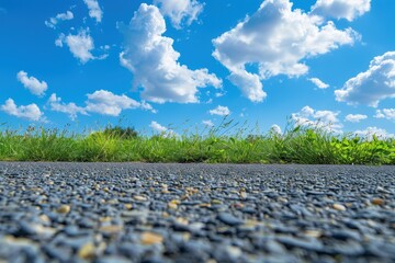 Sticker - Scenic roadside view with greenery and blue sky