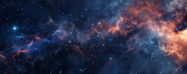 Wall Mural - intergalactic void with sparse stars, 4k hyperrealistic photo