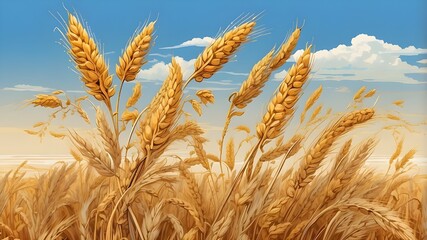 Detailed Wheat Illustration