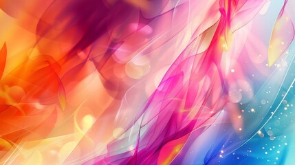 Poster - An abstract background with vibrant colors, swirling shapes, and bokeh lights, symbolizing energy, creativity, movement, and ethereal beauty.