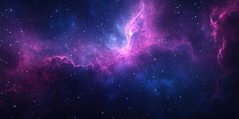 Canvas Print - purple blue nebula stars