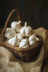 Canvas Print - Garlic Basket Table Top