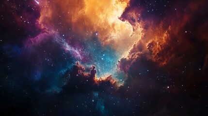 Wall Mural - colorful nebula galaxy