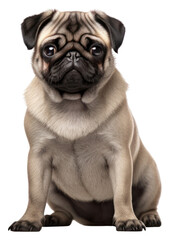 Poster - PNG Pug dog mammal animal.