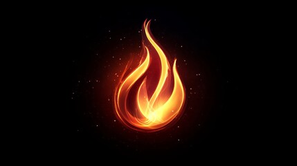 Wall Mural - Abstract fiery flame design on a dark background