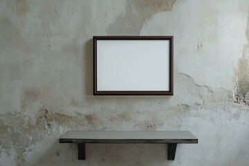 Poster - The TV mockup background is a wall mounted lcd screen with a flat white screen