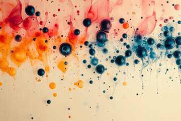 Poster - A chromatography paper with colored spots, isolated on a pastel cream background, symbolizing separation techniques in chemistry,