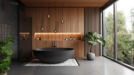 Sticker - Modern Minimalist Bathroom with a View