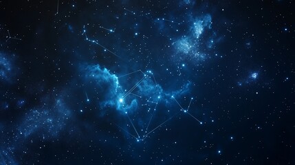 Wall Mural - night sky filled with stars and constellations in deep space