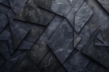 Poster - a black wall with various geometric and organic shapes