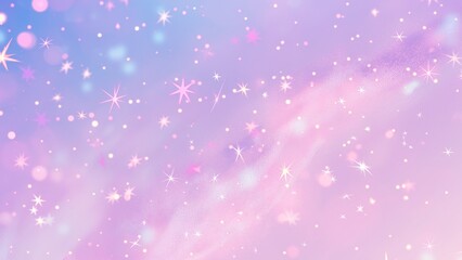 Wall Mural - Starry pastel pink and blue sky background