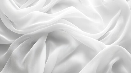 Poster - flowing white silk fabric draped elegantly on a soft surface