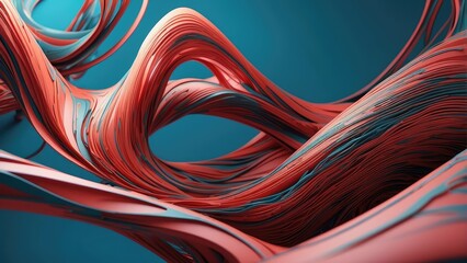 A 3D representation of twisted lines in abstraction. futuristic form image on a modern background