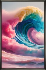 Wall Mural - Smokey Rainbow Iridescent Wave