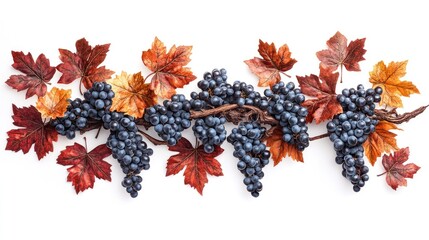 Grapes and Autumn Leaves