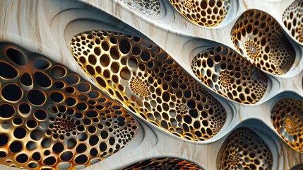 Poster - Intricate abstract design featuring organic shapes and textured patterns, creating a mesmerizing visual experience.