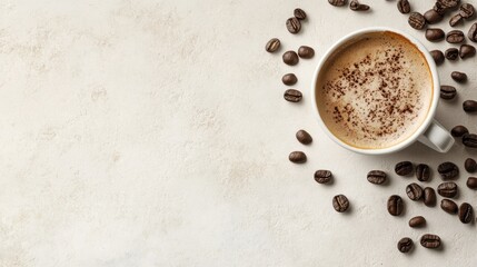 A white coffee cup with a brown foam on top