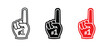 © MassBayy - number one fan glove icon, available outline, black and red design, editable vector eps 10.