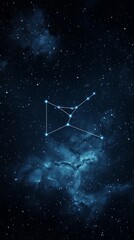 Wall Mural - night sky with bright stars outlining the constellation in deep blue space