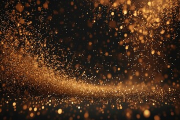 Wall Mural - Golden Sparkles on Black Background