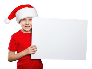 Canvas Print - PNG Santa hat portrait photo happy.