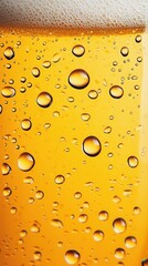 Wall Mural - A glass of beer with a lot of bubbles and droplets on the side