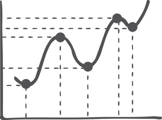 Poster - smooth point chart. line diagram black icon