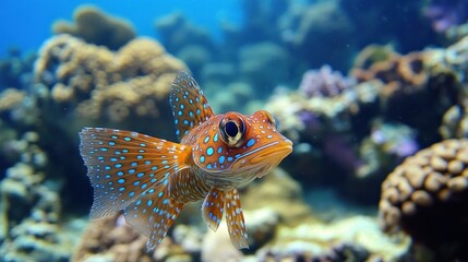 A Spotted Fish in a Coral Reef