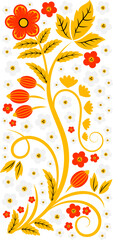 Poster - decorative floral branch. stylized ornate rustic element
