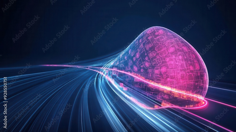 Options Image Representation An abstract representation of a mammogram image transforming into a ...