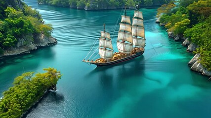 Wall Mural - sailing for a honeymoon