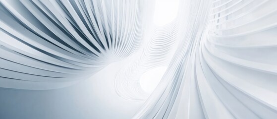 Poster - Abstract White Curved Architectural Structure