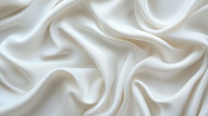 Poster - soft white fabric draping elegantly in natural light, creating gentle folds and textures