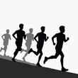 © Global Perspectives - Illustration of a silhouette runner showing speed and commitment during a race