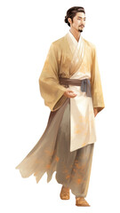 Wall Mural - PNG Chinese traditional man portrait adult robe.