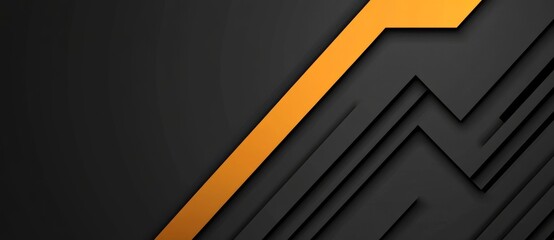 Poster - modern abstract background with black and orange geometric pattern, suitable for presentations and d