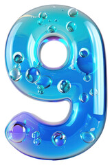 Poster - PNG Number 9 number symbol shape.