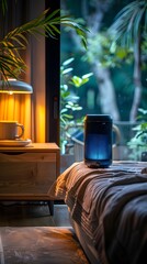 Canvas Print - Smart Speaker on Bedside Table.