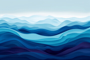 Wall Mural - abstract blue background with smooth lines, futuristic wavy illustration	
