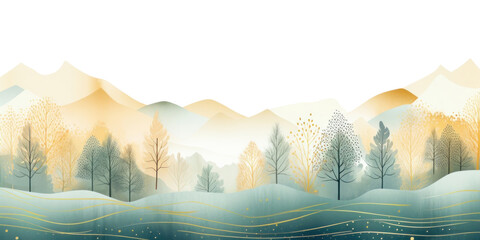 Canvas Print - PNG Forest landscape backgrounds outdoors.