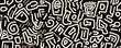 © Georgii - African pattern in black brown and white, abstract geometric tribal design