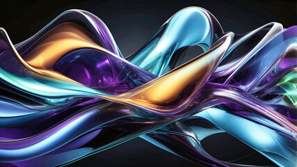 Poster - Abstract structure of smooth translucent curved shapes