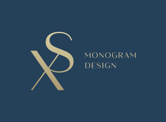 Wall Mural - XS or SX letter logo icon design. Classic style luxury initials monogram.