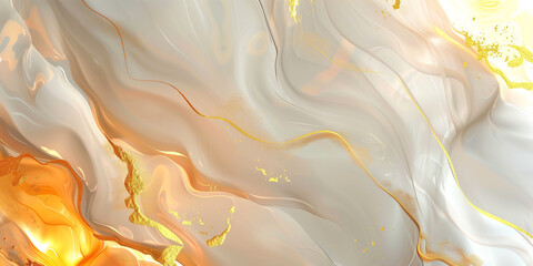 abstract background of white and yellow silk or satin luxury cloth