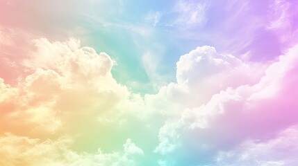 Wall Mural - A pastel rainbow background with soft, blending colors, ideal for a whimsical and dreamy look.