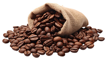 Wall Mural - Fresh roasted coffee beans burlap