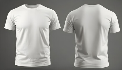 White blank t-shirt mockup. t-shirt front and back side. male t shirt template. Generative Ai	